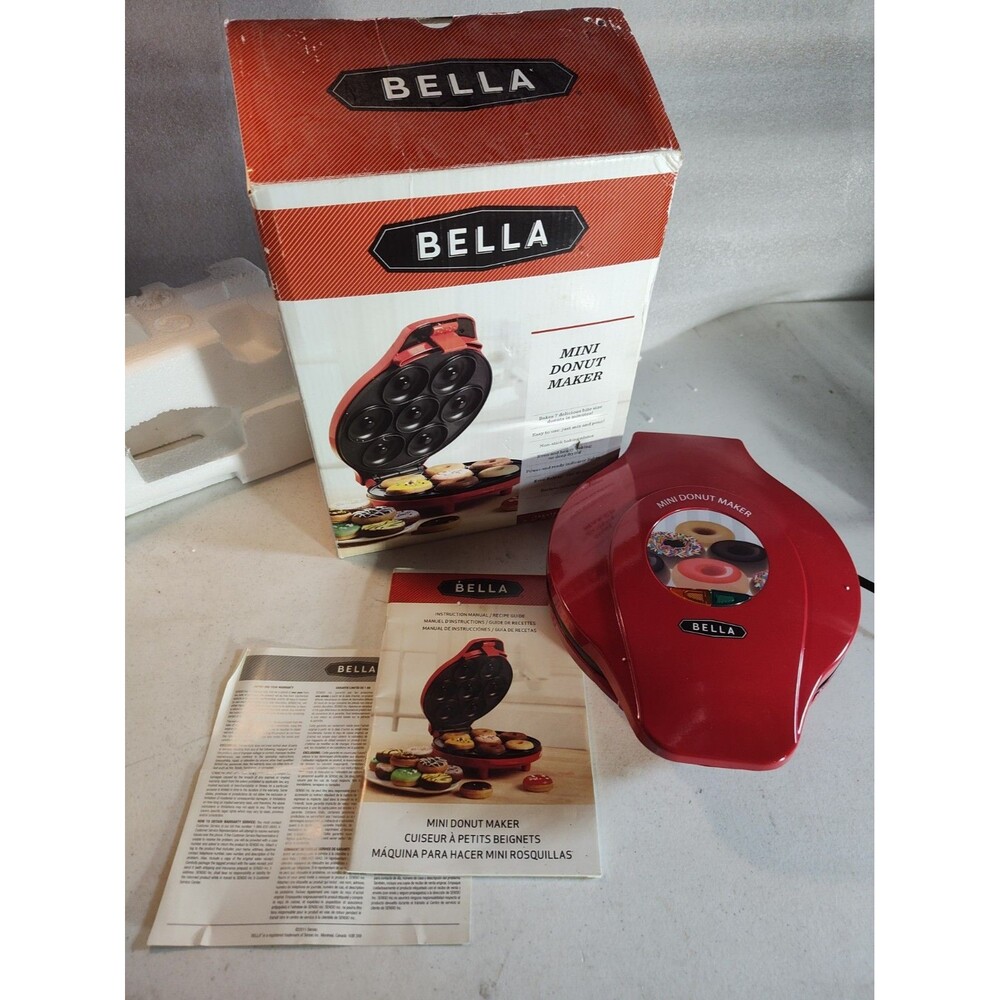 Bella Mini Donut Maker Machine Kid-Friendly, 7-Count 1273